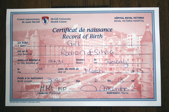 Certificatul provizoriu de naștere